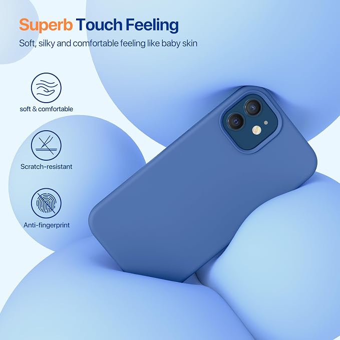 Miracase Silicone for iPhone 12 Case and iPhone 12 Pro Case, Sky Blue | Liquid Silicone Gel Rubber Shockproof Drop Protection Phone Case for iPhone 12/12 Pro 6.1 inch - Image 4