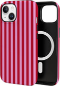 TPU Phone Case for iPhone 15, MagSafe Wireless Charging Compatible, Shockproof Slim Fit Protective Cover with Anti-Yellowing & Raised Camera Protection (Stripes 4, iPhone 15) by Unknown