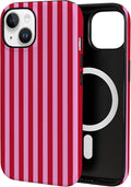 TPU Phone Case for iPhone 13, MagSafe Wireless Charging Compatible, Shockproof Slim Fit Protective Cover with Anti-Yellowing & Raised Camera Protection (Stripes 4, iPhone 13) by Unknown