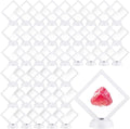 FairySandy 60 Pcs Floating Display Case Box, 3.5 Inch, White | 3D Floating Frames with PE Film for Challenge Coin, medal, Jewelry Storage Box, Small Display Holder, Stand Base Included by FairySandy