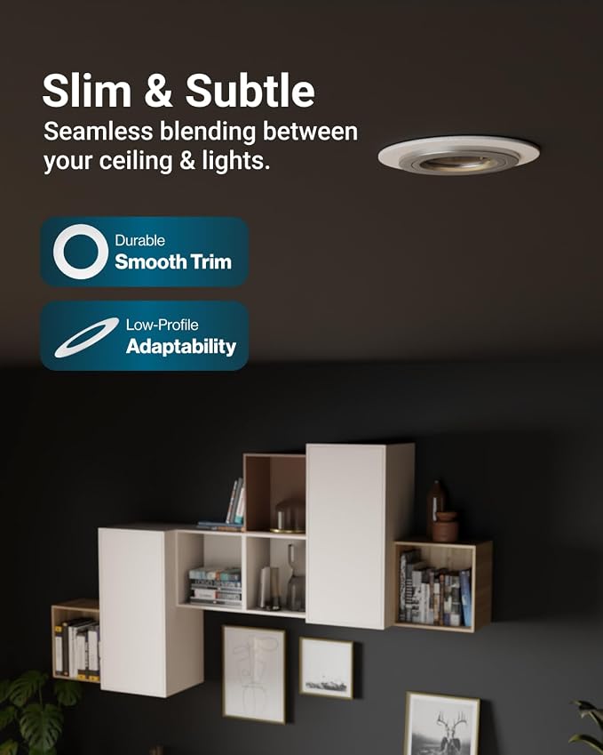 Sunco 12 Pack 4 Inch Recessed Light Goof Ring, Ultra Thin, White | Flush Mount Trim Overlay, Durable Polycarbonate, Covers Oversized Ceiling Holes and Drywall Gaps - Image 7
