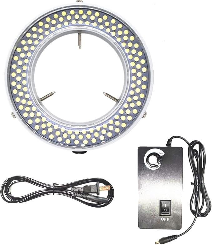 TreochtFUN Microscope Light 144 Led Ring Illuminator Beads | Microscope Lighting with Industry Power Adapter For Eg-sm Microscope Eyepiece Eyeshields Or Eye-guards(White) by TreochtFun
