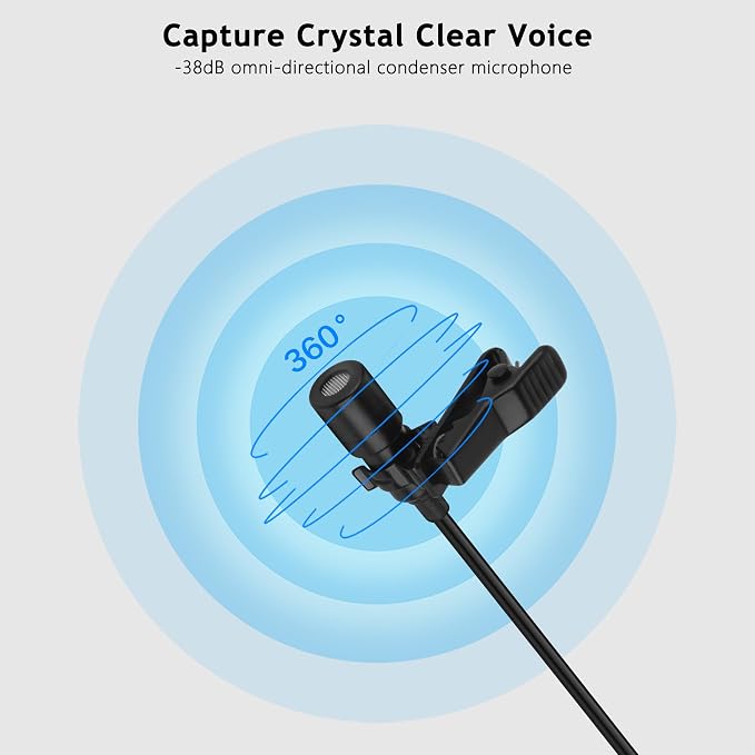 USB-C & USB-A Lavalier Microphone for Smartphones & Computers, 6.6 ft | Omnidirectional Clip-on Mic for iPhone 17/16/15, Samsung, Google, OnePlus and PCs, Ideal for YouTube, Interviews and Podcasts - Image 2