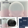 Camera Case for Canon PowerShot SX740/ SX730 Digital Camera, SX740 HS Case | Soft Silicone Protective Case Removable Lens Cover, Comes with 2 Screen Protectors and 1 Wrist Strap. (Pink Green) by SZHSYJY