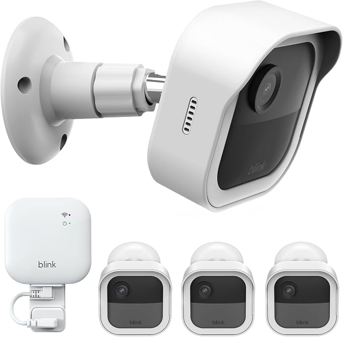 Wall Mount for Blink Outdoor 4/Outdoor 2K Camera, Blink Sync Module Mount | 3 Pack, Weatherproof Protective Housing, 360° Adjustable Mounting, White by PEF