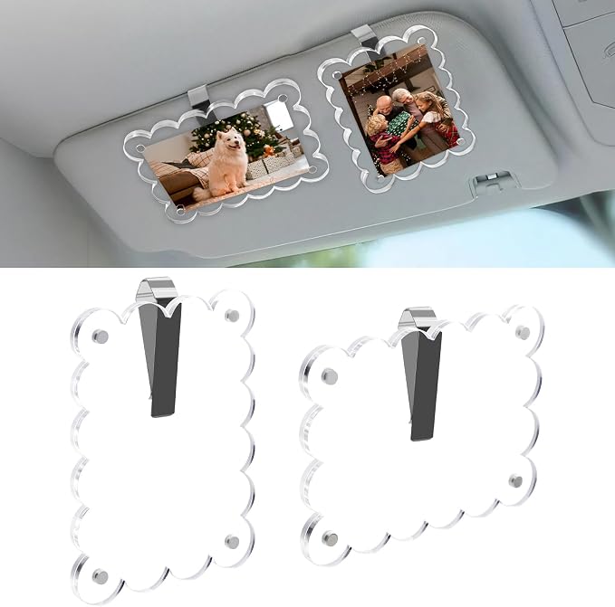 PIFOOG 2 Pack Gifts for Mom Car Picture Holder, Sun Visor Photo Frame Clip Acrylic Magnetic Personalized Memorial Frames for Cars Sunvisor Decor 3.3 × 4.9 inch - Image 9