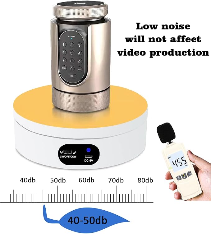 YVV Electric Rotating Display Stand 360°Automatic Mute Photography Rotating Turntable Stand,Cup Display Turner Stand, Rotating Base for Glitter Tumblers Making Supplies Spinner, Record Video 16CM - Image 3