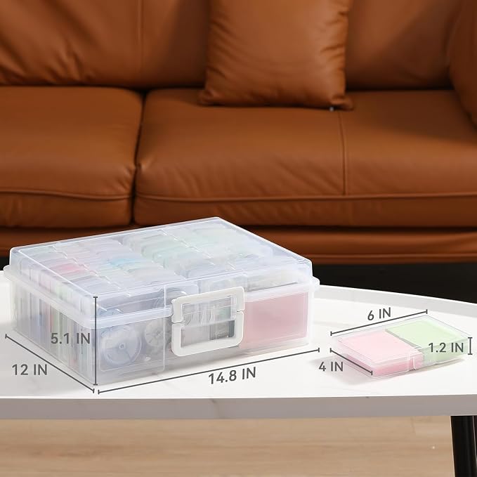 novelinks Photo Storage Box and 16 Inner 4" x 6" Photo Storage Containers | 2Pack Clear, Photo Albums 4x6 Pictures, Photo Organizers and Storage, Card Game Storage, Task Boxes for Special Education - Image 2