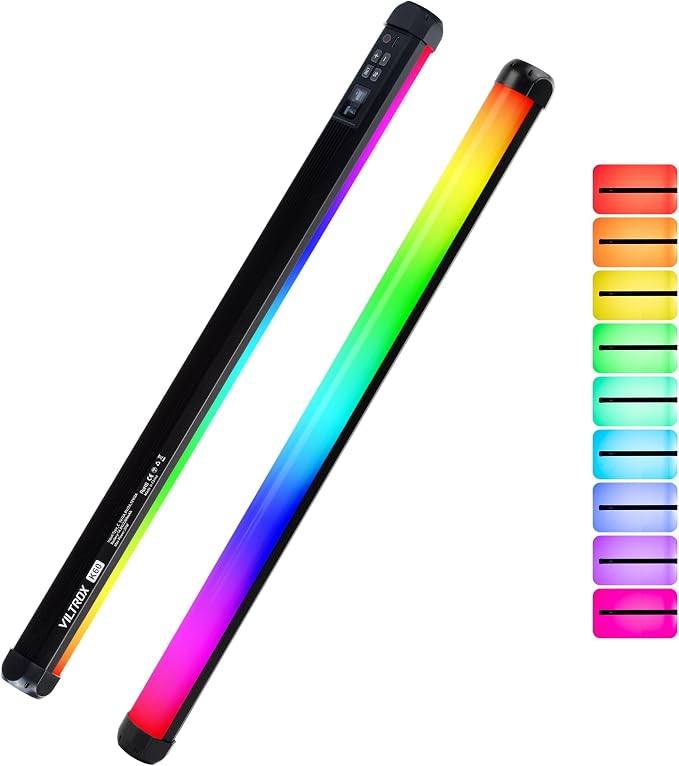 VILTROX K60 RGB LED Light Wand, Handheld 360° RGB LED Video Light Stick for Photography with APP Control, 2500K-8500K Dimmable, CRI97+, 2200mAh Rechargeable Battery,26 Light Scenes,LCD Display by ViltroxOfficial