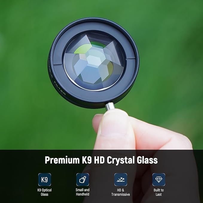 NEEWER 37mm Kaleidoscope Prism Filter with Phone Clip, K9 Crystal Glass Effect Lens Filter for 17mm Threaded Backplate, Phone Cage, Case Compatible with iPhone 17 16 Pro Max Galaxy S25 Ultra, FL-101 - Image 2