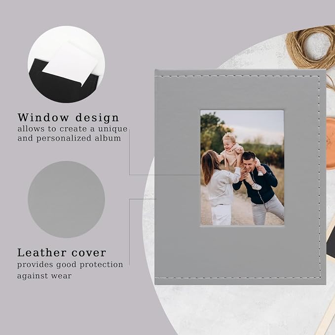 Small Photo Album 4x6 100 Pockets Leather Cover Picture Book Holds 4x6 Photos for Wedding, Baby, Family, Graduation - Image 2