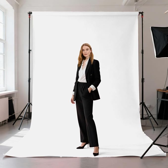 White Photography Backdrop for Photoshoot, Fabric 10x10ft | Polyester Studio Photo Backgrounds, Non Reflective, Easy to Hang, for Portrait Shoot, Product, Party Decor, Video Creation - Image 2
