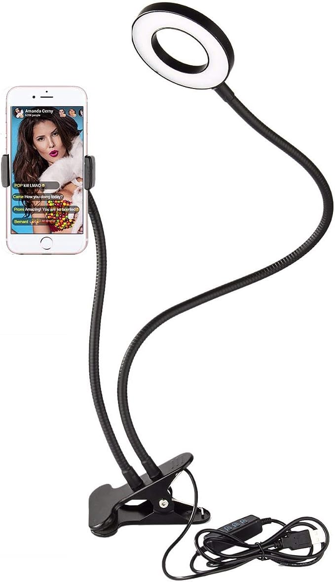 Sokani Selfie Ring Light with Cell Phone Holder and Stand Bracket for YouTube TIK Tok Tiktok Zoom Video Conference Live Stream Makeup Dimmable LED Circle RingLight for iPhone Android Mobile Smartphone by Sokani