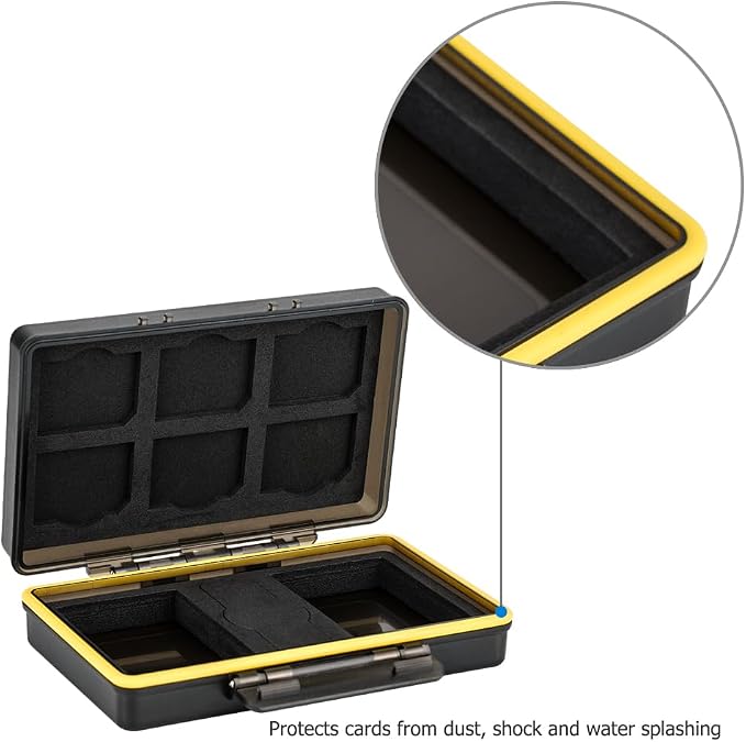 Sony NP-FZ100 NP-FW50 Battery SD Memory Card Case Holder for 6 SD 2 Battery, Water-Resistant & Shockproof, Camera Battery Storage Organizer Box for Sony A9 III III A7RIV A7RIII A7III A7SIII A1 A7M5 - Image 4