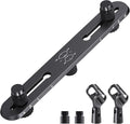 Stereo Array Spacing Mic Bar Mount, Aluminum Dual Holder with Ruled Marking | Adjustable Positioning, Durable Aluminum Construction, Fits 5/8, 3/8 & 1/4 Stands, for XY/ORTF Recording, Studio, Podcasting by EtourAudio