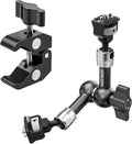 NEEWER 7" Articulating Magic Arm Clamp Mount with Super Clamp, Camera Monitor Mount with 1/4" 3/8" ARRI Locating Pins & Holes for DSLR Action Camera Video Light Compatible with SmallRig Cage, ST07C by Neewer