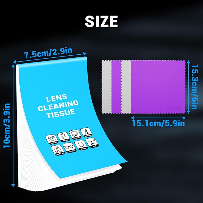 4 Premium Cleaning Cloth and 700 Sheets Lens Cleaning Tissue Paper | Premium Lens Cleaning for Glasses, Screens, Microscope, Camera Lenses, Precision Optics, Lens Cleaning and Maintenance - Image 5