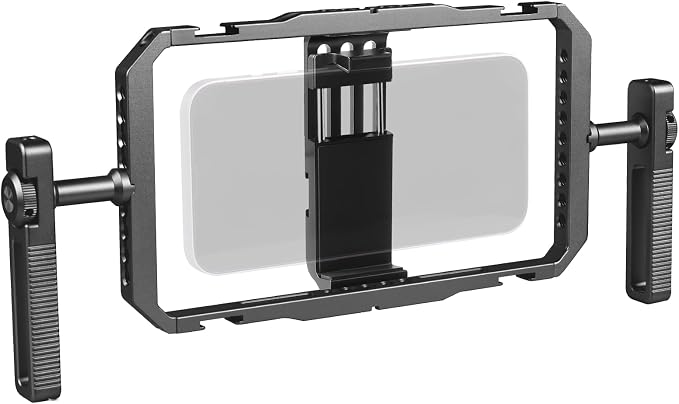 Universal Phone Cage Handheld Stabilizer Kit for Vlogging & Filmmaking, Smartphone Cage Video Rig with 360° Rotation Handles Compatible with iPhone 17/16/15/14/13 Series and Android Phones by LOTUS+POWER