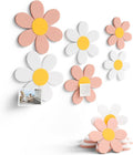 Fluxynara 6 PCS Daisy Felt Flower Wall Decor, Daisy Bulletin Board for Nursery & Girl Room, 3-Size Acoustic Felt Wall Art for Bedroom, Baby’s Room, Kids’ Spaces, Pink/White by FLUXYNARA