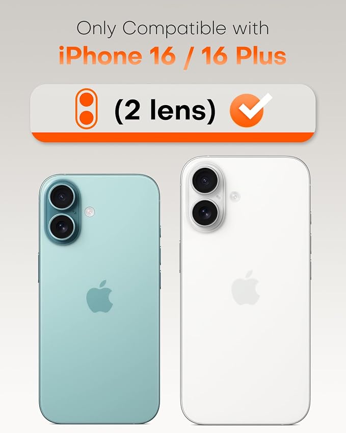 TOCOL Camera Lens Protector for iPhone 16 / iPhone 16 Plus Tempered Glass HD Individual Scratch Resistant Camera Cover Accessories Case Friendly 2 Pack（Green） - Image 2
