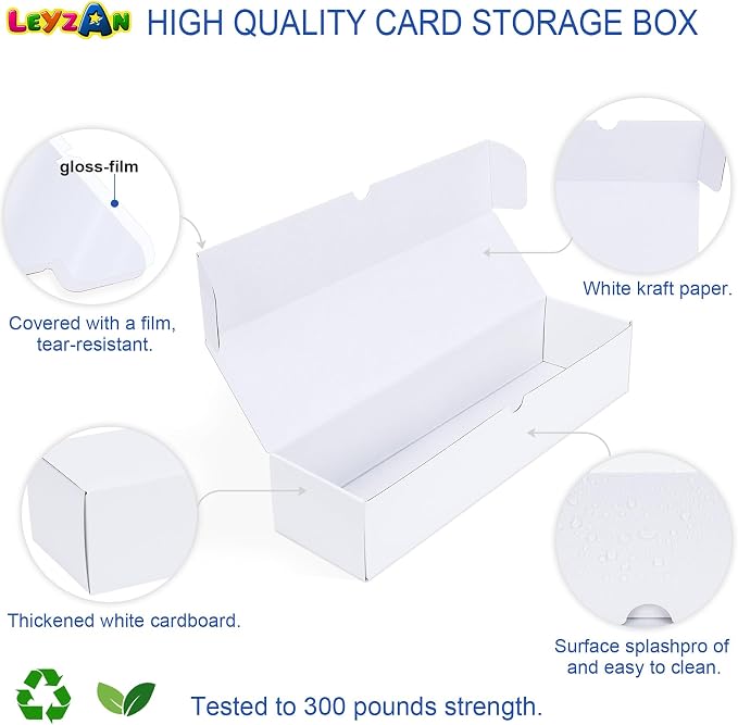 Trading Card Storage Box, 8-Pack 1000 Count Cardboard TCG & Sport Card Box | Trading Card Storage with Divider and Labels, Card Organizer Box for MTG, Magic, Football, Basketball, Game Card Collections - Image 3
