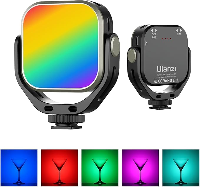 ULANZI VL66 RGB Adjustable Rechargeable 2500-6500K - Mini Video Portable Light on Camera, 2000mAh CRI95+ Dimmable, Ultra Bright Photo and Video Lighting, LED Fill Lamp for DSLR Camcorder Action Camera by ulanzi