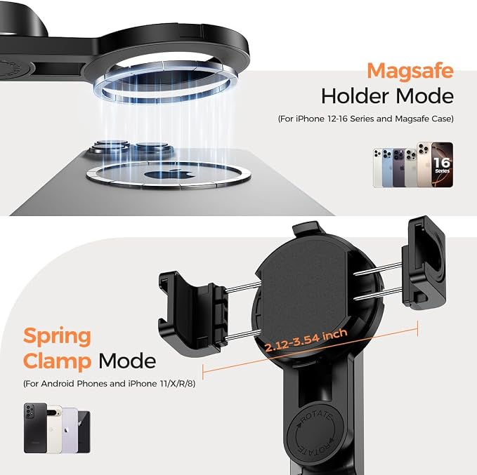 Multifunctional Mini Phone Tripod for Magsafe, Magnetic Chuck＆ Clip Pocket Size Magnetic Selfie Stick for iPhone with Remote, Extendable Cell Phone Small Tripod Magnet Stand for All Smartphones - Image 2