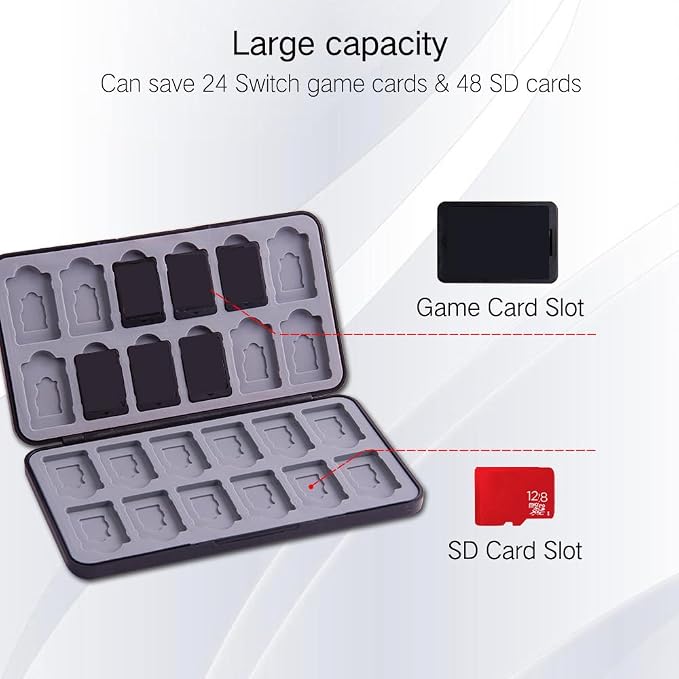 PERFECTSIGHT Cute Game Card Case for Nintendo Switch/Switch Lite/OLED, 24 Game Holder Cartridge Case for Game Cards and 24 SD Cards, Kawaii Portable Compact Storage Box (Eye, 24 Slots) - Image 2