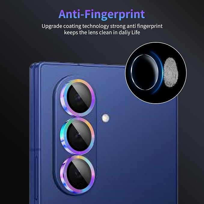 Camera Lens Protector for Samsung Galaxy Z Fold 7,1 Pack | Tempered Metal Glass Camera Cover, HD Clear Anti-Scratch Lens Screen Protector Film,Case Friendly,Colorful Titanium - Image 6