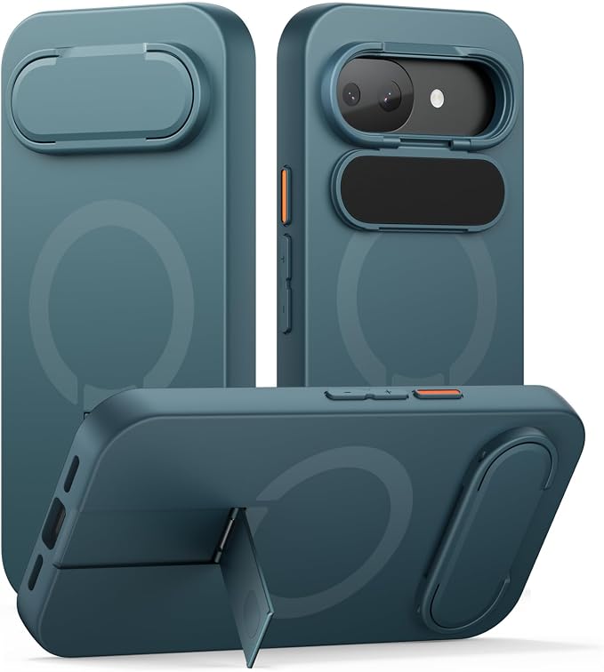 SURITCH for Google Pixel 10a Phone Case, Compatible with MagSafe, Protective Cover with Camera Cover & Adjustable Metal Kickstand for Pixel 10a 2026 -Lake Green by SURITCH