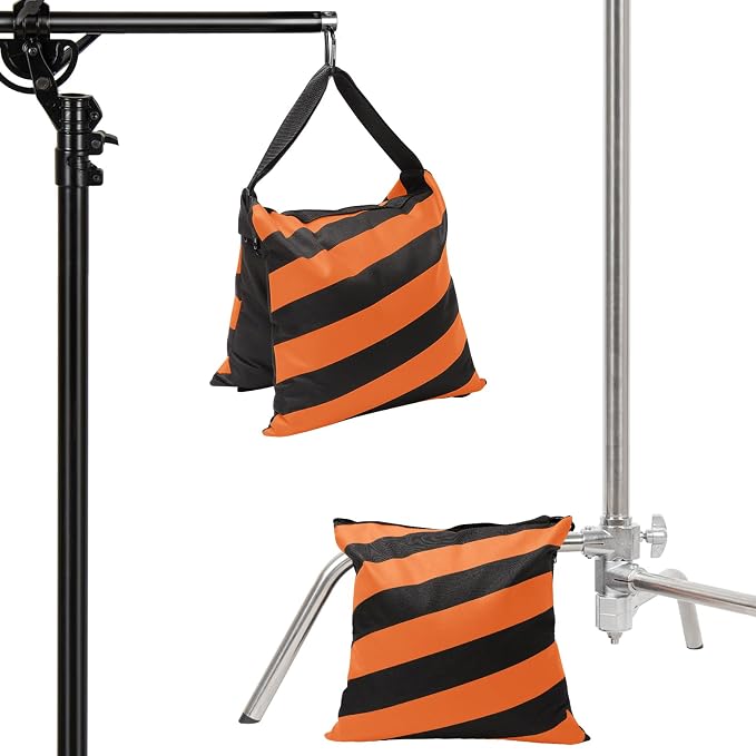 4 Packs Orange Sandbag Weight Bags for Light Photography Video Equipment | Heavy Duty Saddlebags for Backdrop Stand, Photo Tripod, Canopy, Pop up Tent, Umbrella Base, Fishing Chair, Picnic Table - Image 7