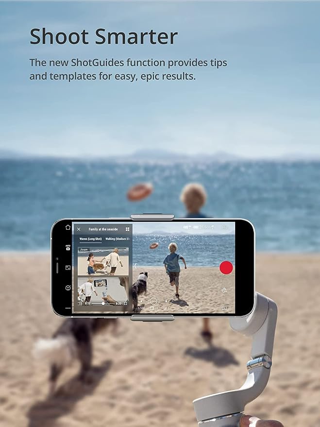 DJI OM 5 Smartphone Gimbal Stabilizer, 3-Axis Phone Gimbal, Built-In Extension Rod, Portable and Foldable, Android and iPhone Gimbal with ShotGuides, Vlogging Stabilizer, YouTube Video, Sunset White - Image 4