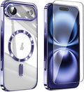Magnetic Glossy Case for iPhone 17 Air,iPhone 17Air Phone Case Slim Clear Luxury with Screen Protector & Camera Protector [Compatible with MagSafe], Shockproof Cover for iPhone Air 17-Purple by Unknown