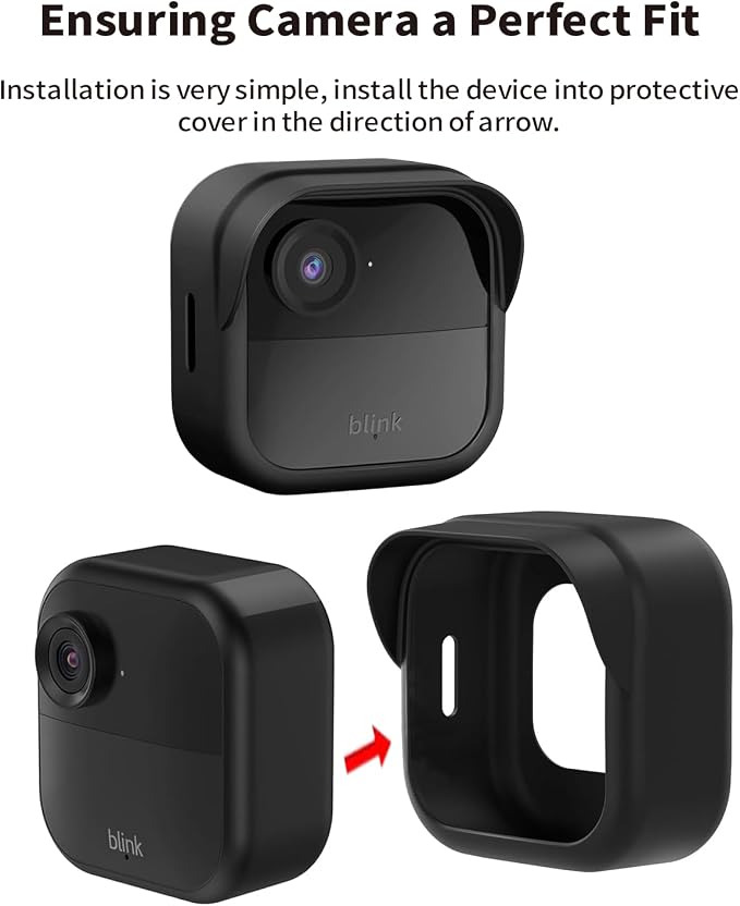 Tonton 2 Pack Silicone Case Cover for All-New Blink Outdoor 4 (4th Gen) / Blink Outdoor 2K+, Weatherproof and UV-Resistant Protective Silicone Skin for Blink Outdoor 4 Smart Security Camera, Black - Image 4