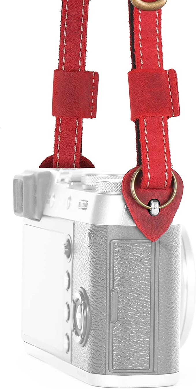 MegaGear SLR, DSLR Sierra Series Genuine Leather Camera Shoulder or Neck Strap,Red - Image 9