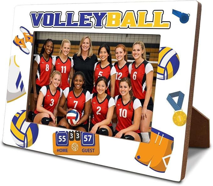 Volleyball Picture Frame, Sports Themed Photo Frame for 4x6 Inches Photos, Tabletop Display Frames for Players and Coaches, Gift to Volleyball Enthusiasts, Home Office Decor by Unknown