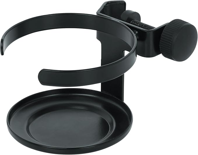 Gator Frameworks Clamp On Single Cup Holder for Mic Stands (GFW-SINGLECUP) | Holds a Single Cup/Beverage, Fits Cans & Plastic Cups, Can Mount to Drum Hardware by GatorCases