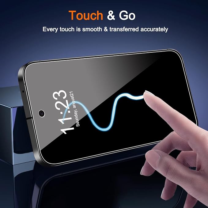 Milomdoi Privacy Screen Protector for Samsung Galaxy 9A | 3+3 Pack, 9H Tempered Glass, Camera Lens Protector, Military Grade Shatterproof, Easy Installation, No Bubbles - Image 7