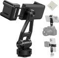 NEEWER Adjustable Phone Tripod Mount with Cold Shoe 1/4" Thread 180° Tilt 360° Rotation Cleaning Cloth Phone Clamp Holder Compatible with iPhone Samsung Android Camera Cage for Video Recording, GA010 by Neewer