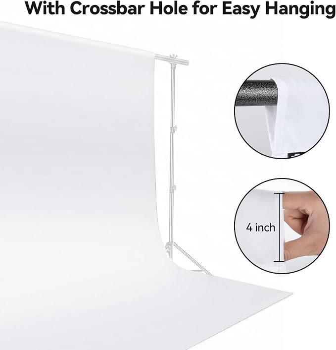 6.5x10ft Photography Photo Curtain Wrinkle Resistance Backdrop White Chroma Greenscreen Sheet Background Non-Reflective Fabric Backdrops for Streaming, PS Keying, Video Creation - Image 7