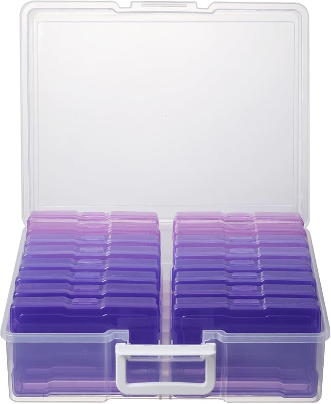 novelinks Photo Storage Boxes with Handle, Photo Organizers and Storage | 1Pack Color, Photo Albums 4x6 Pictures, Photo Cases, Classroom Organization, Index Card Box, Photo Card Holder, Seed Storage by novelinks