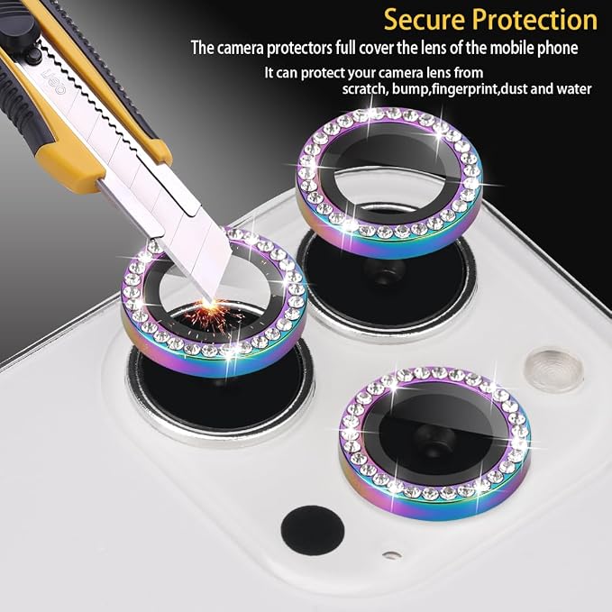 Camera Protector for iPhone 16 Pro/16 Pro Max, Diamond Colorful | Tempered Glass, Auto-align Tray, Easy Installation, Case Friendly, Anti-Scratch, HD Clear, Ultra Slim - Image 2