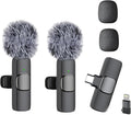 2 Pack Professional Wireless Lavalier Microphone for iPhone 17/16/15, USB-C Android Cordless Mini Mic with Noise Reduction, Plug-and-Play Lapel Microphone for YouTube, TikTok, Vlogging & Interviews by Caiord