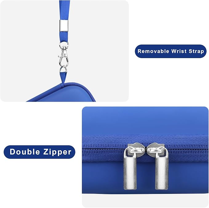 Canboc Carrying Case for KODAK PIXPRO C1 Friendly Zoom Digital Camera | For Canon PowerShot ELPH 360 HS A/ 360 HS/ 360/ IXY 650 Digital Camera, Mesh Pocket fit Cable, SD Card, Blue (Case Only) - Image 5