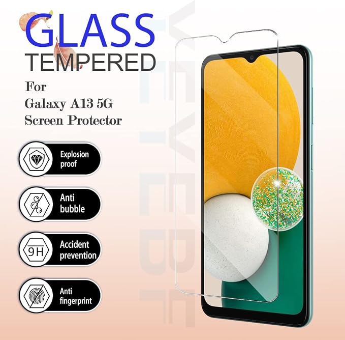 Galaxy A13/A13 5G/A03S/A02S Tempered Glass Screen Protector, [2 Pack] [Anti-scratch] [3D Glass] for Samsung Galaxy A13/A13 5G/A03S/A02S - Image 2