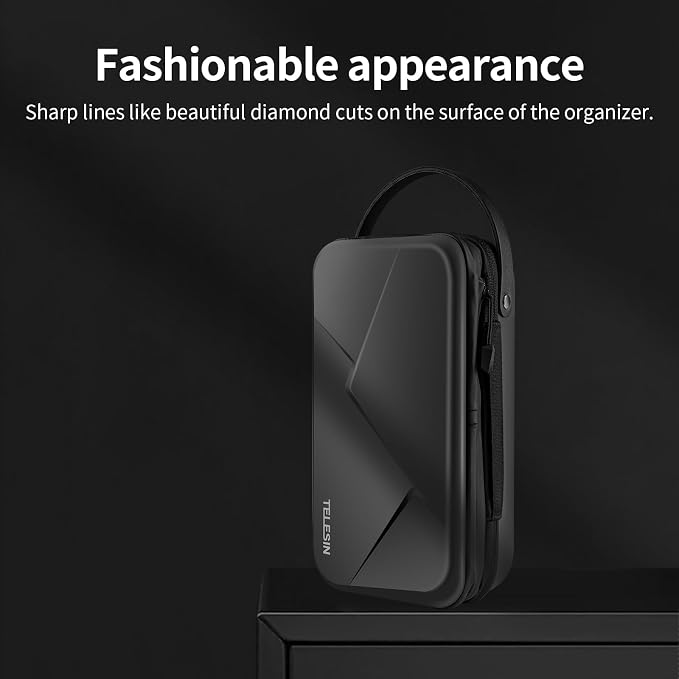 TELESIN Large Carry Case Carrying Travel Bag for GoPro Max Hero 13 12 11 10 9 8 7 6 5 DJI Action 3 4 5 Osmo Pocket 3 Insta360 X3 X4 X5 Go3 Ace Pro AKASO Battery Charger Strap Mount Accessories - Image 3