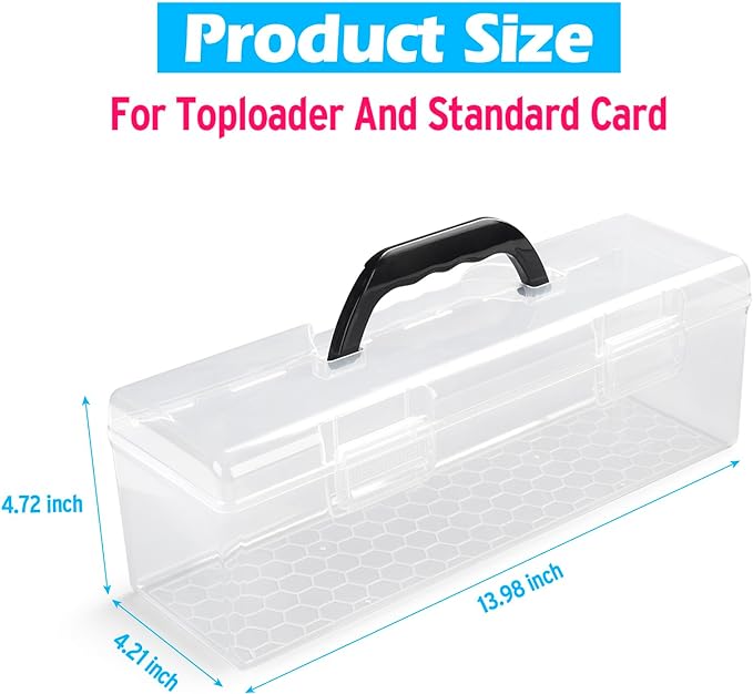 SUNEZLGO Storage Box For Toploader, Trading Card Storage Box, Card Storage Box Plastic, Playing Card Case, Large For Toploaders 200 Cards 750, Fit For Toploader and Standard Card - Image 3