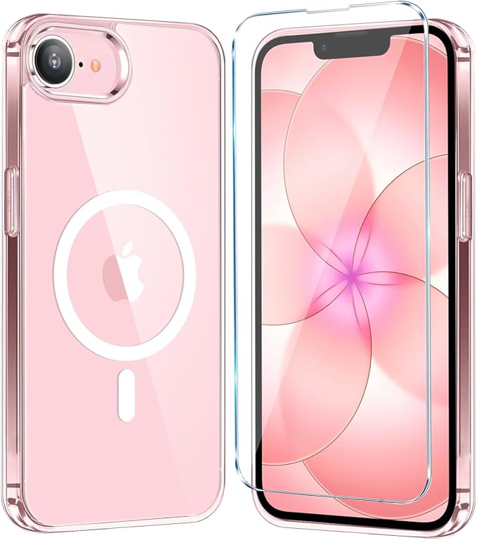 for iPhone 17e Case Clear,Magnetic iPhone 17e/16e Case with Screen Protector [Compatible with MagSafe], Shockproof TPU Cover for iPhone 17e/16e Phone Cases-Transparent by Unknown