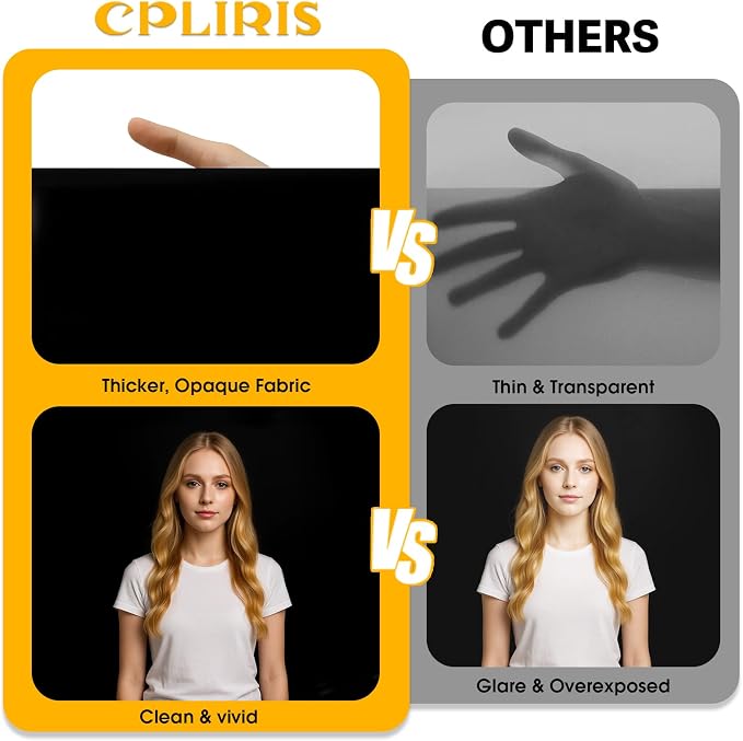 CPLIRIS 10x20ft Black Backdrop for Photography, Dual-Size Dual-Pocket Design Photo Booth Background for Portrait Photoshoot, Party and Video with Both Options of 10 feet and 20 feet in Width - Image 5