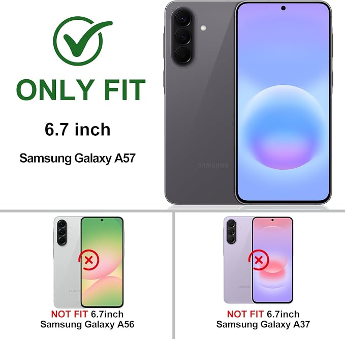 Gritup for Samsung Galaxy A57 5G Phone Case with Camera Cover | 2*Screen Protector & 360° Rotating Ring Kickstand, Military Grade Protective Cover para Samsung A 57, Blue - Image 2